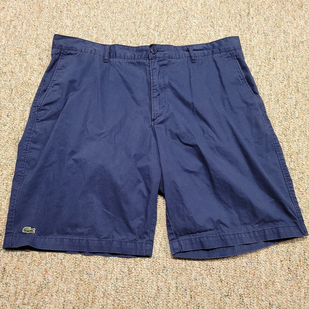 Lacoste Shorts Mens 40 Blue Classic‎ Fit Chino Twill Cotton Golf Preppy Casual